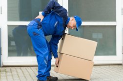 Workers back in pain as he is lifting boxes