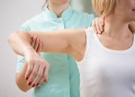 Stretching preformed on shoulder by physical therapist