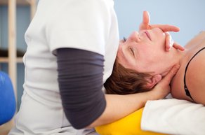 Manuel Therapy performed on womans neck