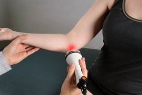 Ultrasound treatment on elbow