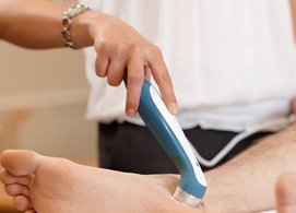 Ultrasound preformed on patients ankle