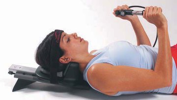 Cervical Traction treatment on woman