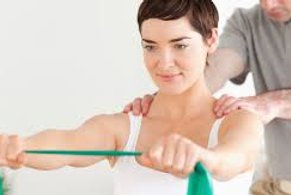 Shoulder strengthening with band