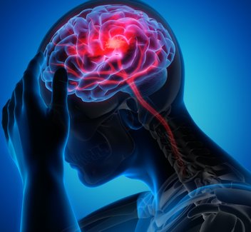 Human body experiencing a head injury