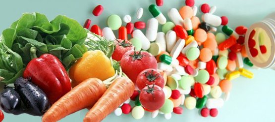 Vegetables and vitamins together